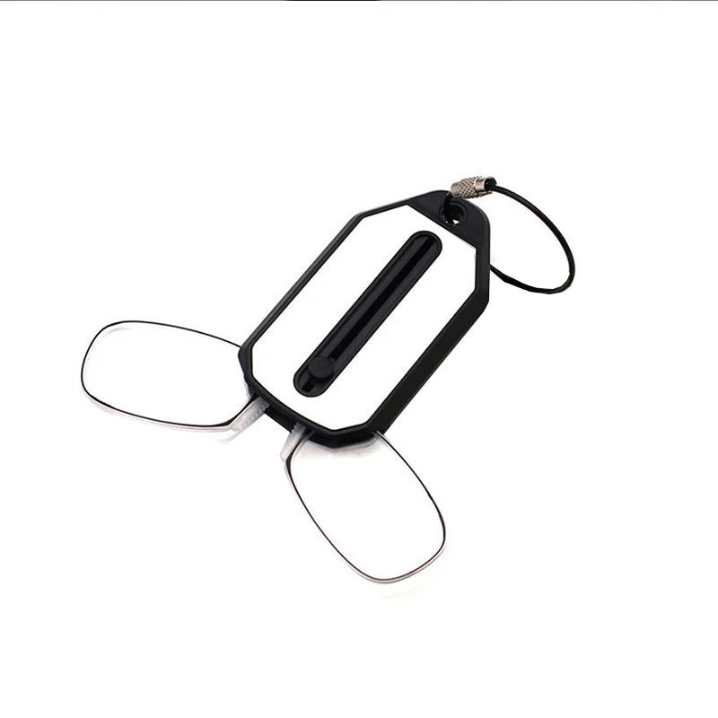 Ultra-Light Clip-On Nose Reading Glasses with Keychain Case | Foldable Legless Pocket Readers +1.0 to +4.0