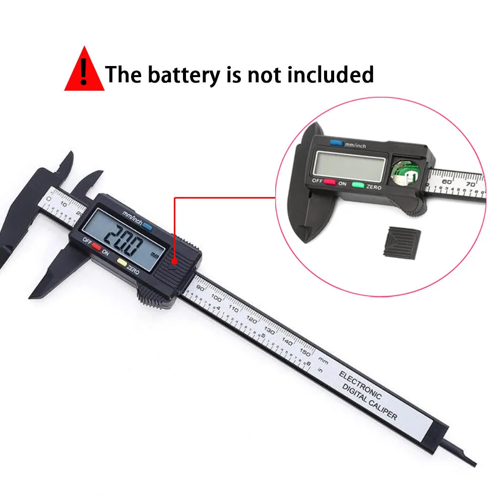 Electronic Digital Caliper – Carbon Fiber Vernier Caliper Gauge Micrometer Measuring Tool (100mm/150mm)