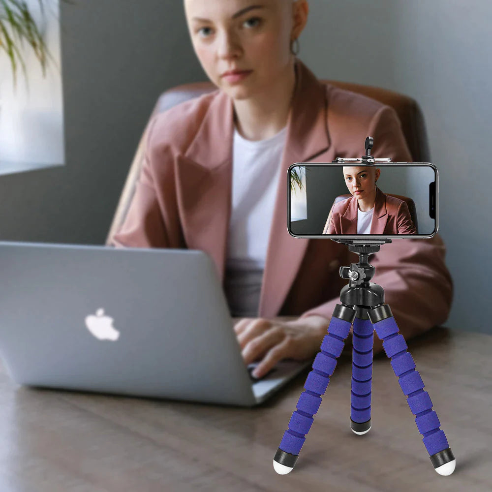 Flexible Mini Tripod Stand for Phone – Lightweight Octopus Tripod with Phone Holder Clip