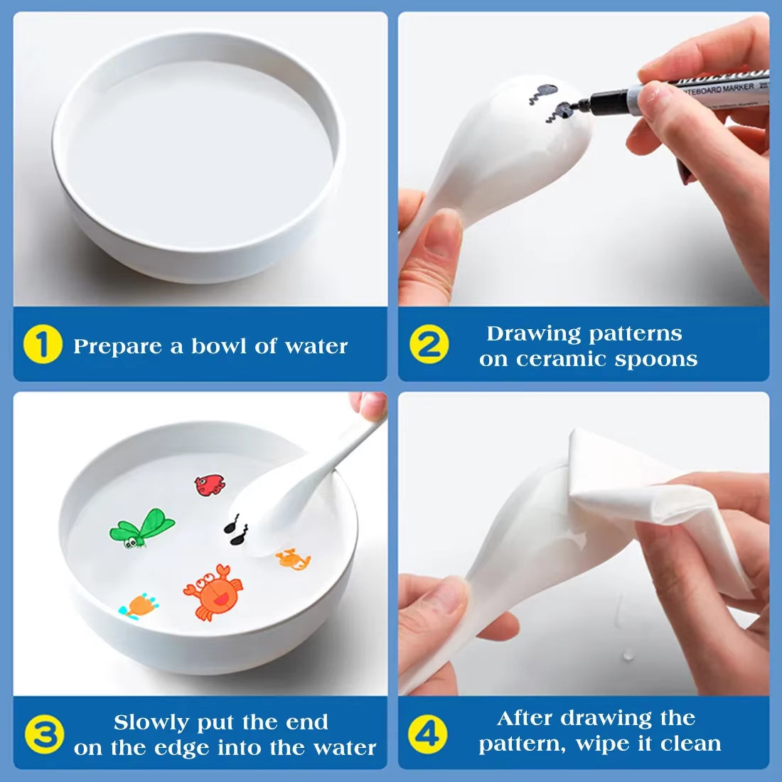 Magical Floating Water Pen Drawing Set with Spoon – Kids’ Creative Water Art Toy