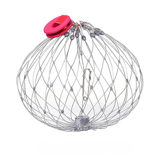 Automatic Folding Fishing Net Cage – Steel Wire Crab Trap for Fish, Shrimp & Shellfish (Saltwater & Freshwater