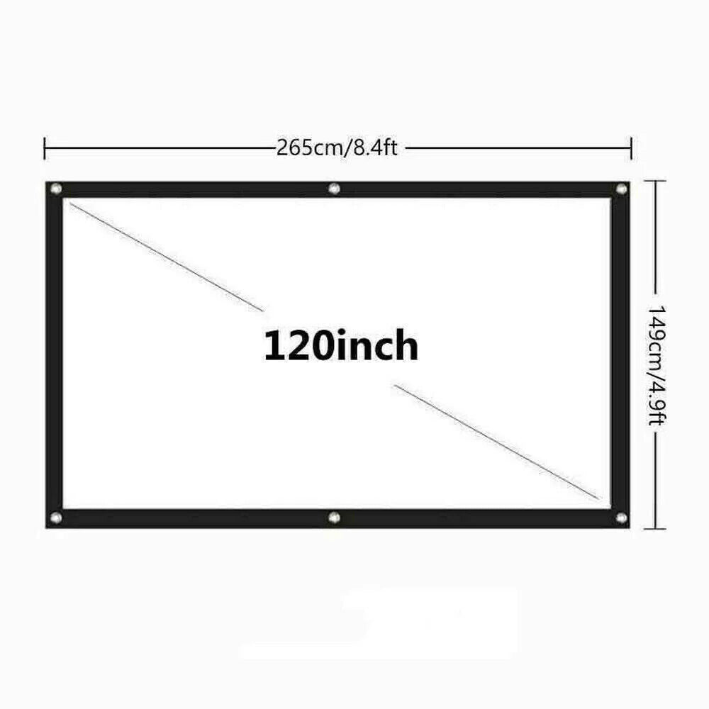 HD Foldable Projector Screen 16:9 - Portable Home & Outdoor Theater Display (60–150 inch)