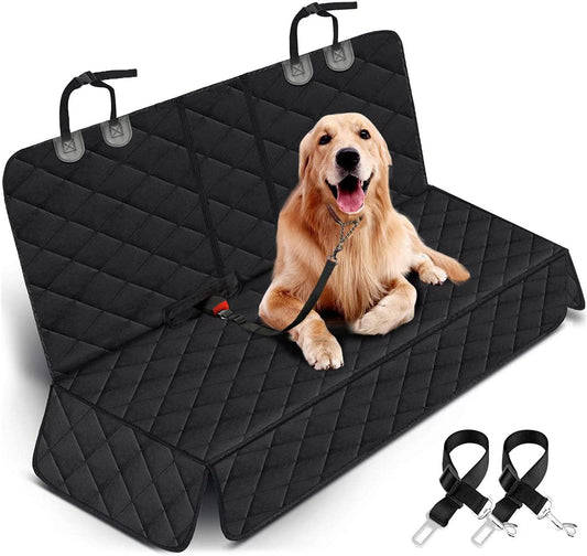 Waterproof Dog Car Seat Cover – Back Seat Protector for Cars, Trucks & SUVs, Non-Slip, Fits Middle Armrest, Pet & Kid Friendly – Black