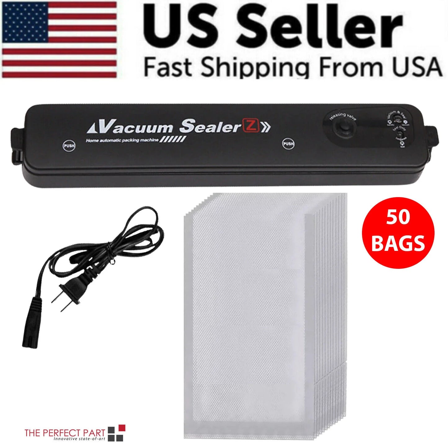 Automatic Vacuum Sealer Machine with Seal Bags – Food Preservation Saver for Dry & Wet Foods