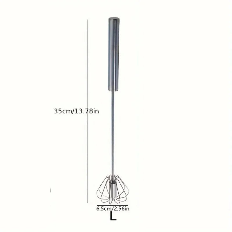 Stainless Steel Semi-Automatic Egg Beater – Durable Hand Push Whisk Mixer for Eggs, Cream & Baking