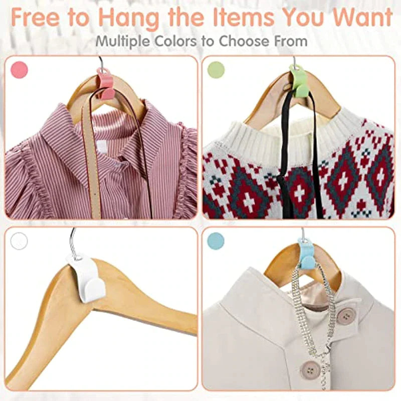 40PCS Clothes Hanger Connector Hooks – Space-Saving Closet Organizer for Hangers, Belts, Bags & Accessories