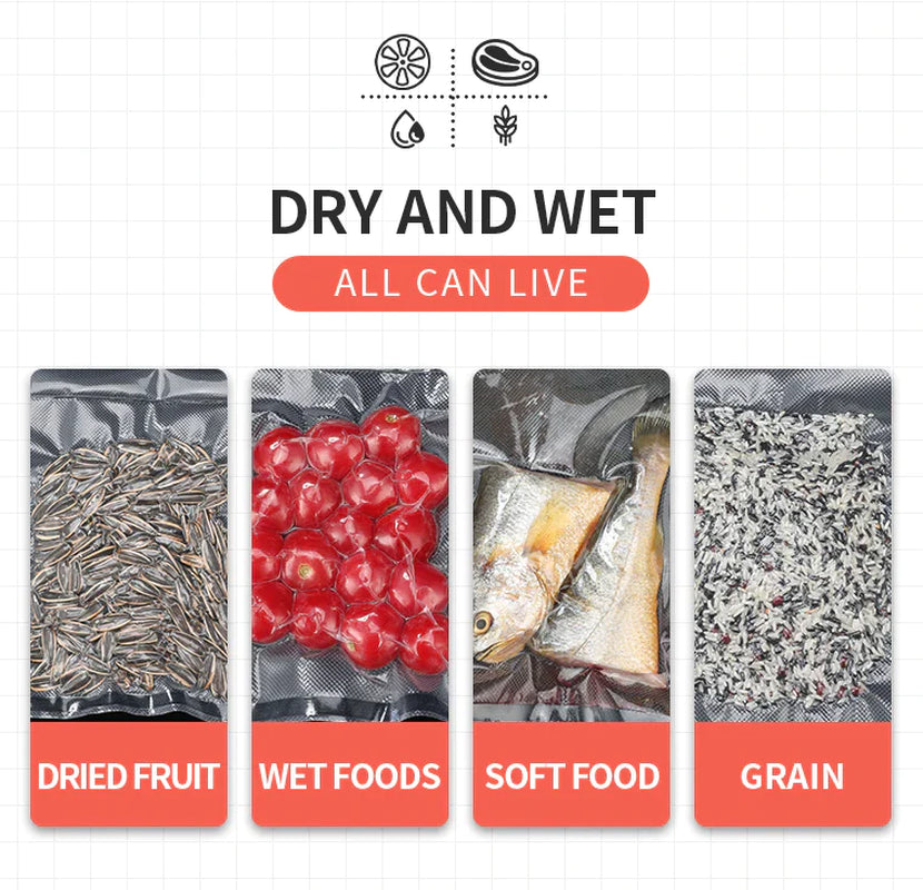 Automatic Vacuum Sealer Machine with Seal Bags – Food Preservation Saver for Dry & Wet Foods