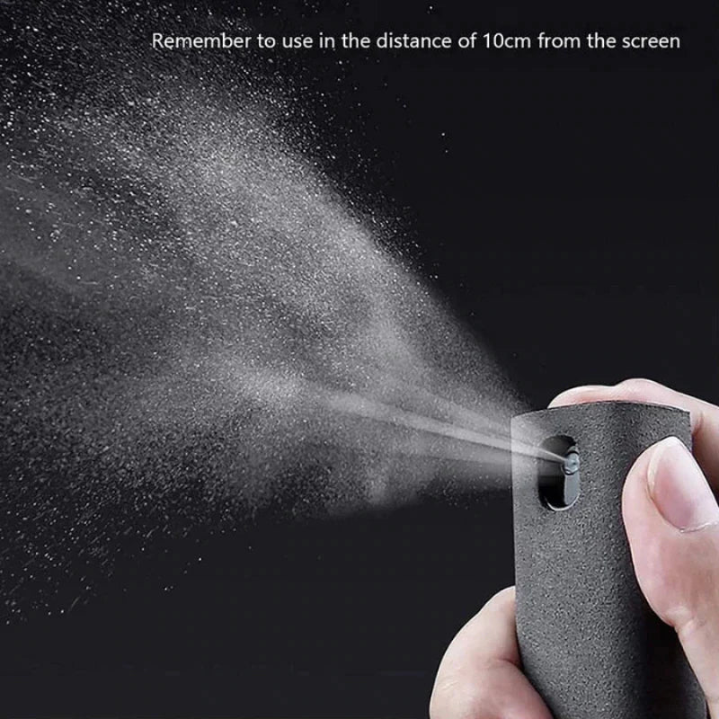 2-in-1 Microfiber Screen Cleaner Spray Bottle – Portable Cleaning Tool for Phone, Tablet, Laptop & Glasses