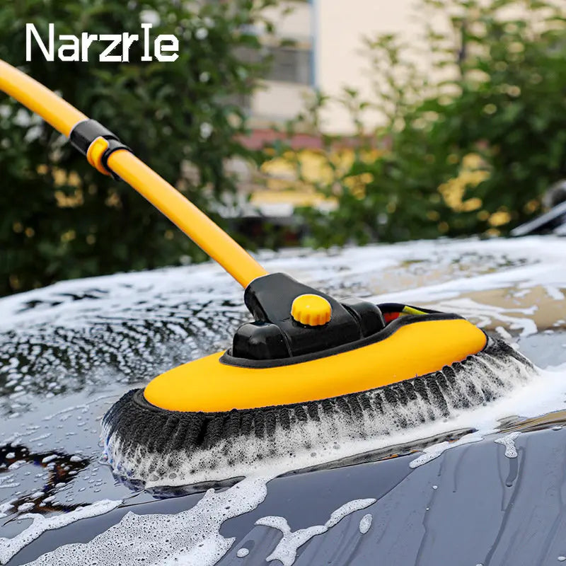 Telescopic Car Wash Mop with Long Handle | Flexible Chenille Cleaning Brush for Cars, Windows & Home