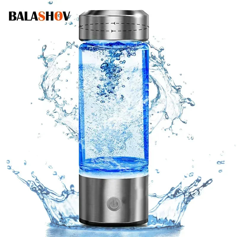 Hydrogen-Rich Water Bottle – Portable Electric Hydrogen Generator Cup with Titanium Filter, USB Rechargeable, 420ml
