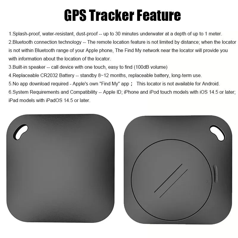Smart Bluetooth GPS Tracker with Apple Find My App | Anti-Lost Locator for Keys, Cars, Pets & Kids – MFI Certified