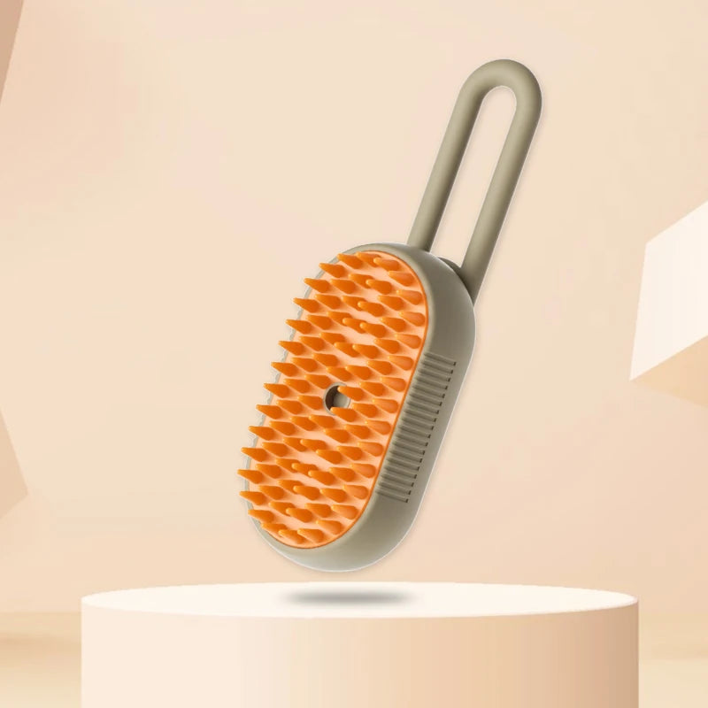 PetSilque™ 3-in-1 Electric Steam Pet Brush – Cat & Dog Grooming Comb with Spray, Massage & Hair Removal