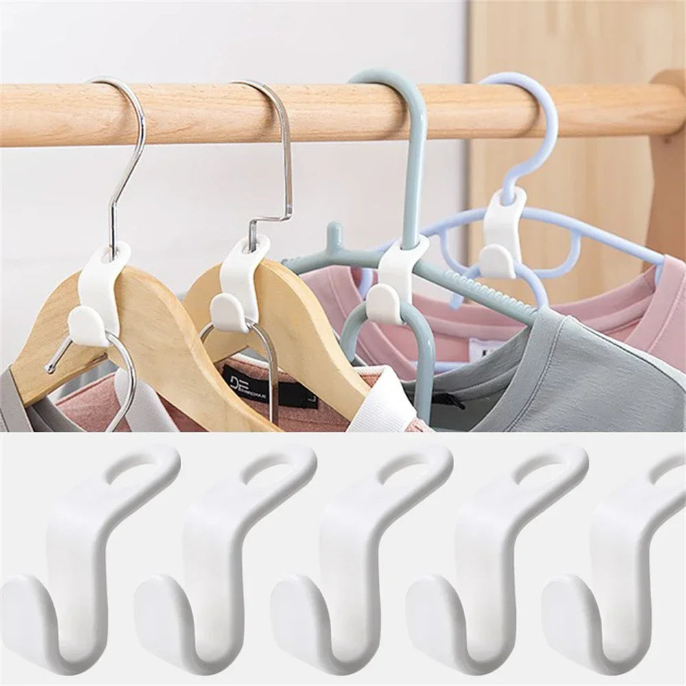Mini Wardrobe Connector Hangers – Space-Saving Cascading Hooks for Clothes, Bags & Scarves | Durable Plastic Closet Organizer