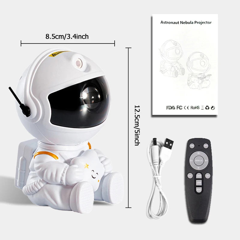 Astronaut Galaxy Star Projector – LED Nebula Night Light with Remote & Timer for Bedroom, Kids, and Home Decor