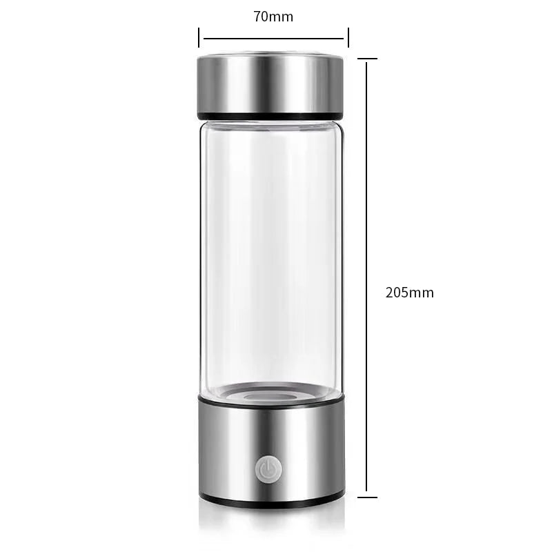 Hydrogen-Rich Water Bottle – Portable Electric Hydrogen Generator Cup with Titanium Filter, USB Rechargeable, 420ml
