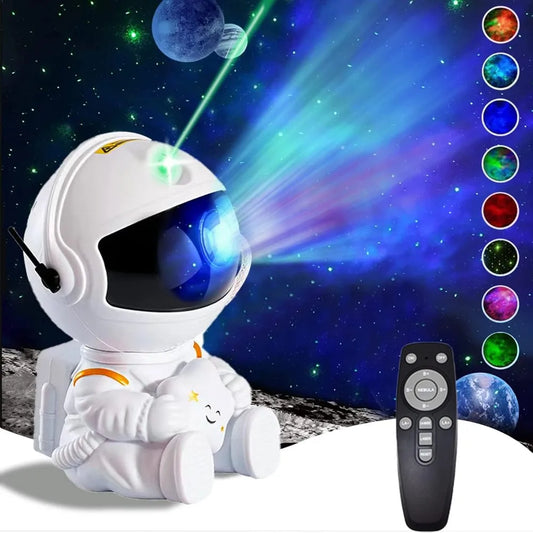 Astronaut Galaxy Star Projector – LED Nebula Night Light with Remote & Timer for Bedroom, Kids, and Home Decor