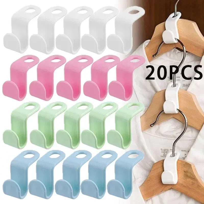 Mini Wardrobe Connector Hangers – Space-Saving Cascading Hooks for Clothes, Bags & Scarves | Durable Plastic Closet Organizer