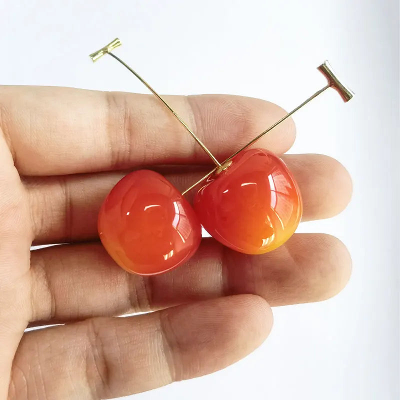 Sweet Red Cherry Earrings – Cute Fruit Pendant Jewelry for Women & Teens