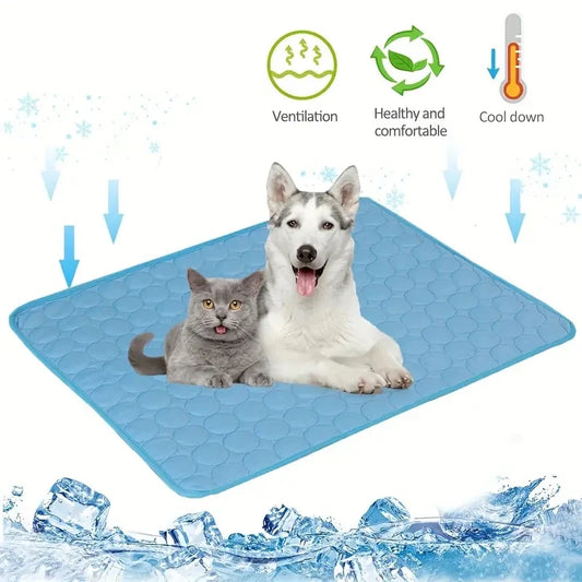 Extra Large Dog Cooling Mat – Ice Silk Pet Cooling Pad for Dogs & Cats, Summer Heat Relief Blanket for Crates, Beds, Sofas & Cars (XS–2XL)