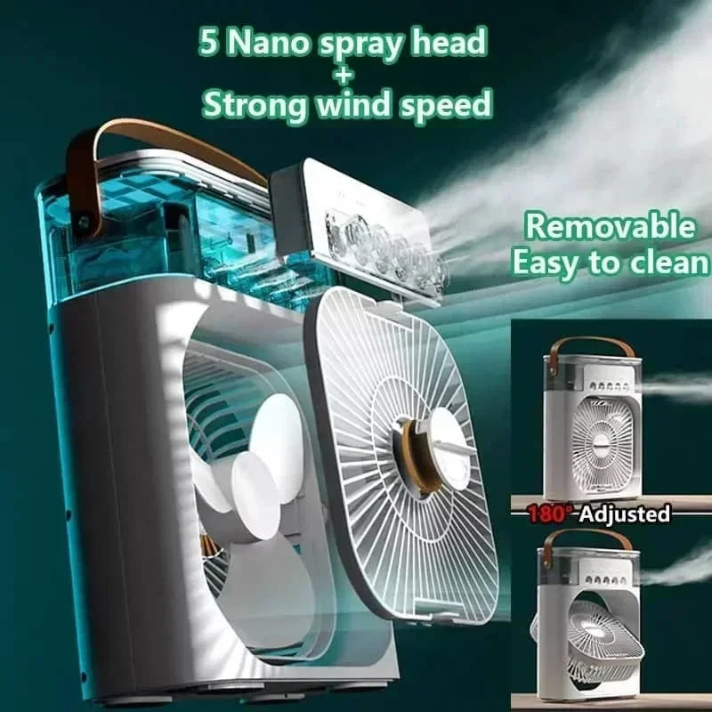 PolarBreeze™ 3-in-1 Mini Air Cooler Fan | Portable Air Conditioner, Humidifier & LED Night Light