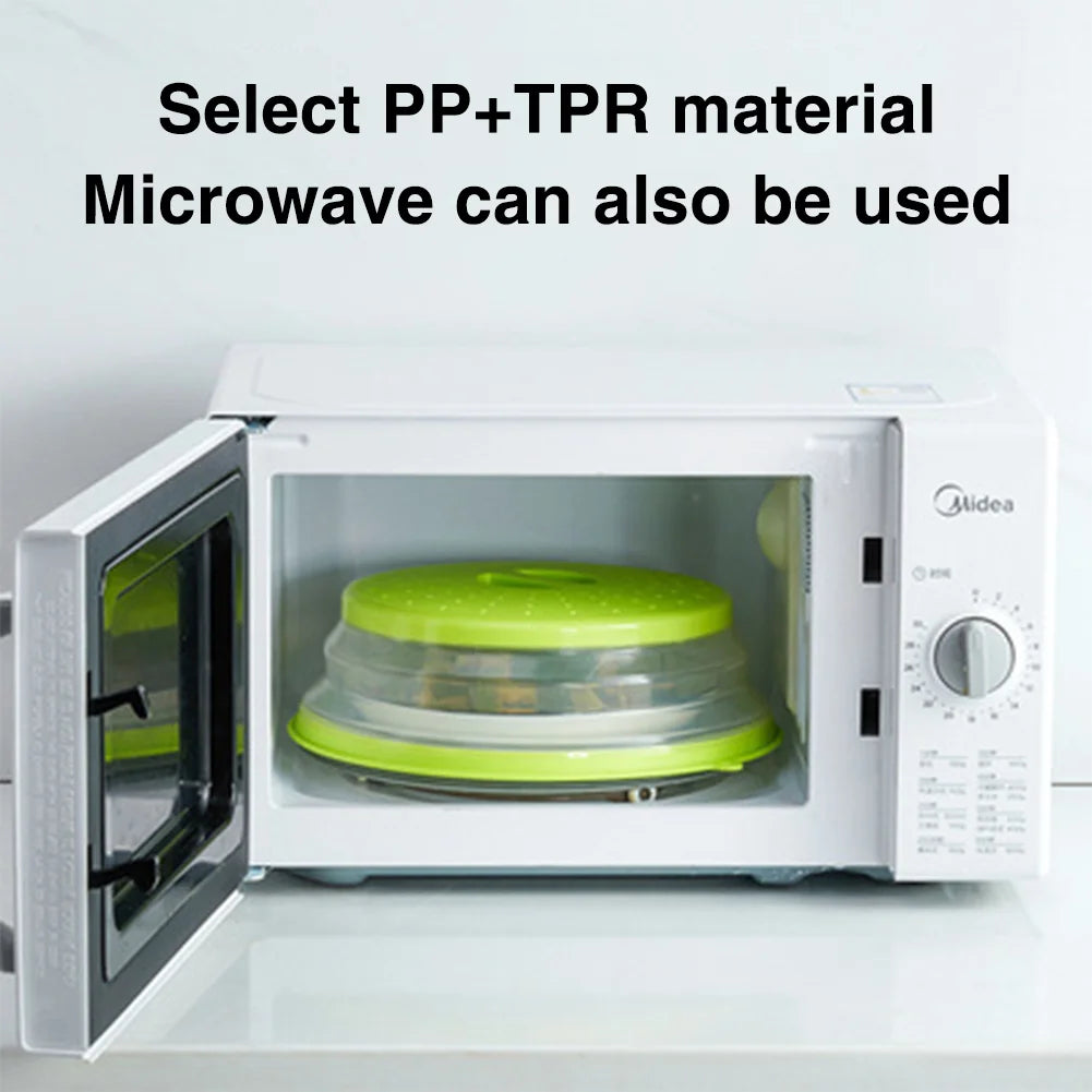 Microwave Splatter Cover Silicone Folding Food Lid – Fresh-Keeping, Oil-Proof & Splash-Proof with Hook