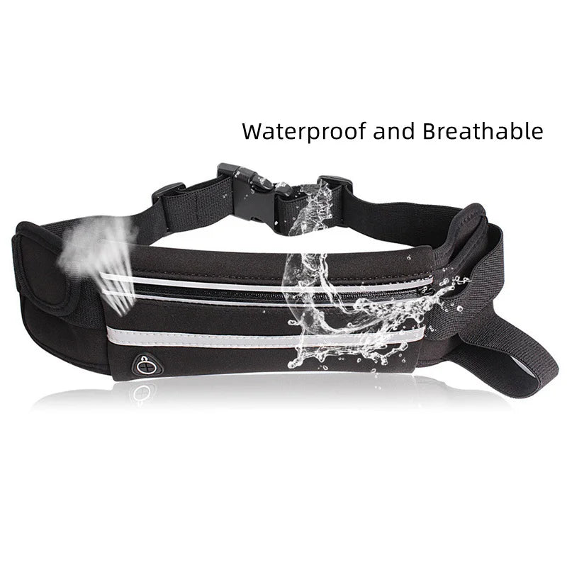 Waterproof Running Waist Bag with USB Port – Adjustable Sports Belt Bag for Phone, Gym, Travel & Outdoor Activities