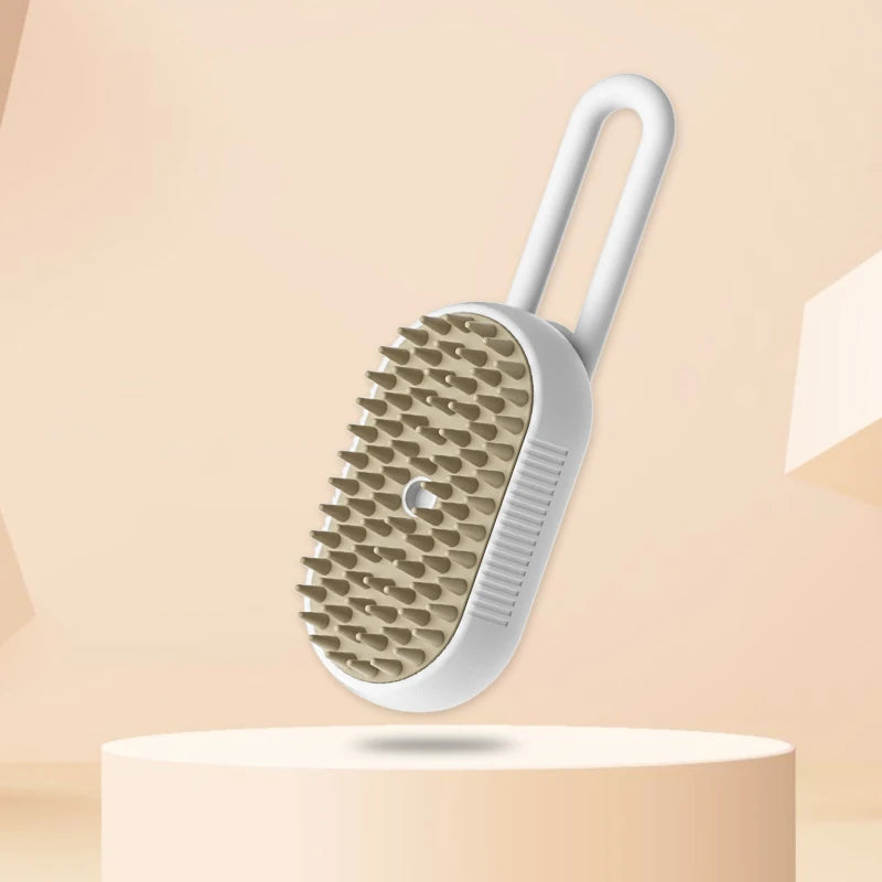 PetSilque™ 3-in-1 Electric Steam Pet Brush – Cat & Dog Grooming Comb with Spray, Massage & Hair Removal