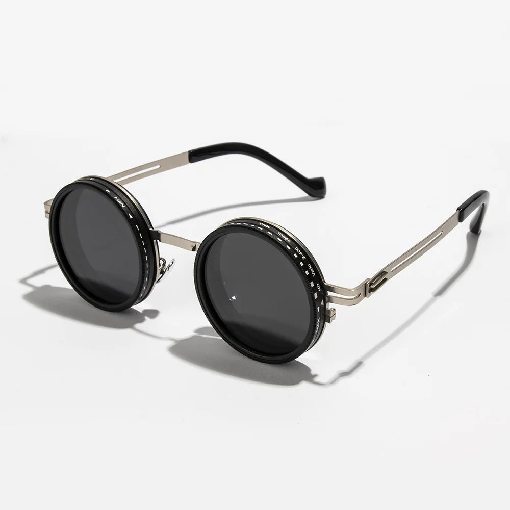 Polarized Adjustable Dimming Sunglasses ND9 – Retro Round UV400 Anti-Glare Shades for Men & Women