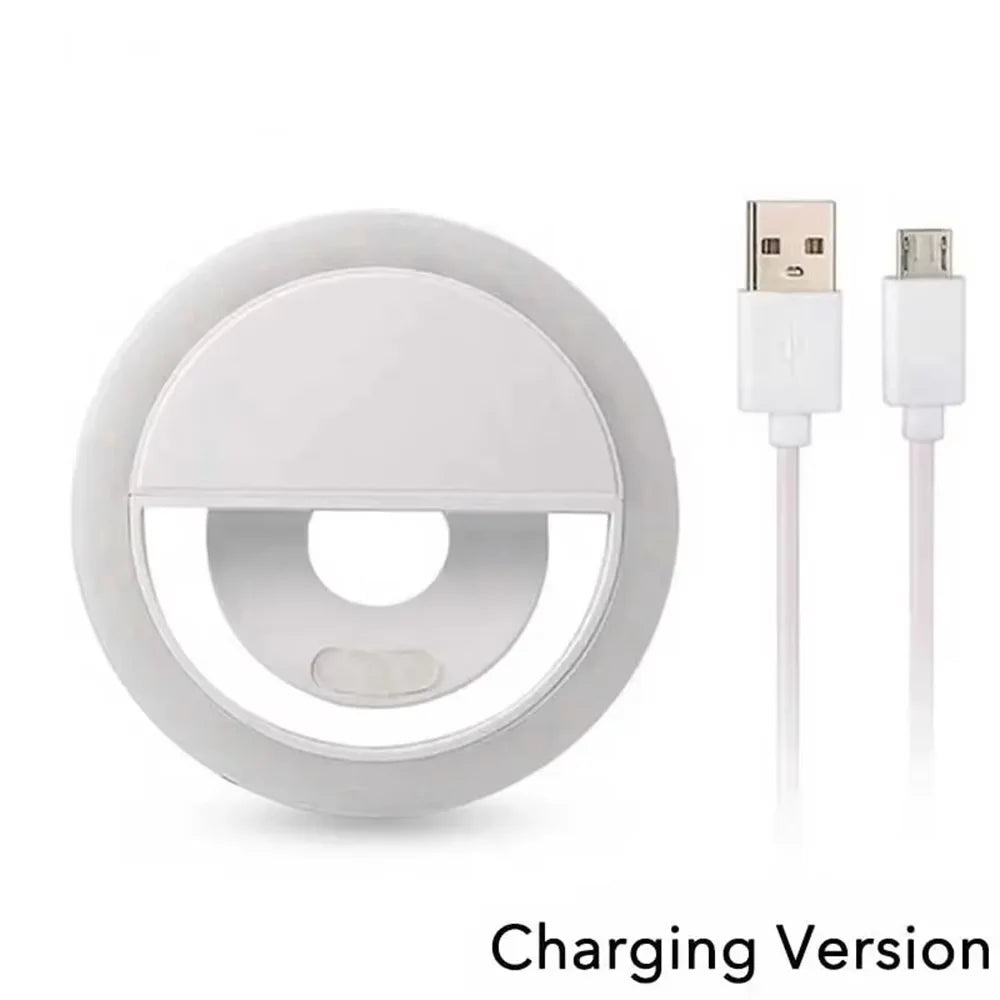 Handheld LED Ring Fill Light – Rechargeable Portable Selfie Light with Phone Holder for Photography & Live Streaming