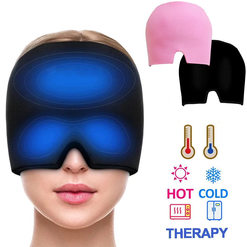 ThermiZen™ Ice Cover – Migraine Relief Hat & Cold Compress Therapy Cap | Hot & Cold Gel Ice Head Wrap for Headaches, Sinus, Eye & Neck Pain