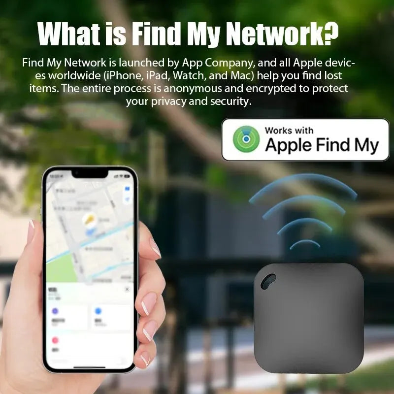 Smart Bluetooth GPS Tracker with Apple Find My App | Anti-Lost Locator for Keys, Cars, Pets & Kids – MFI Certified