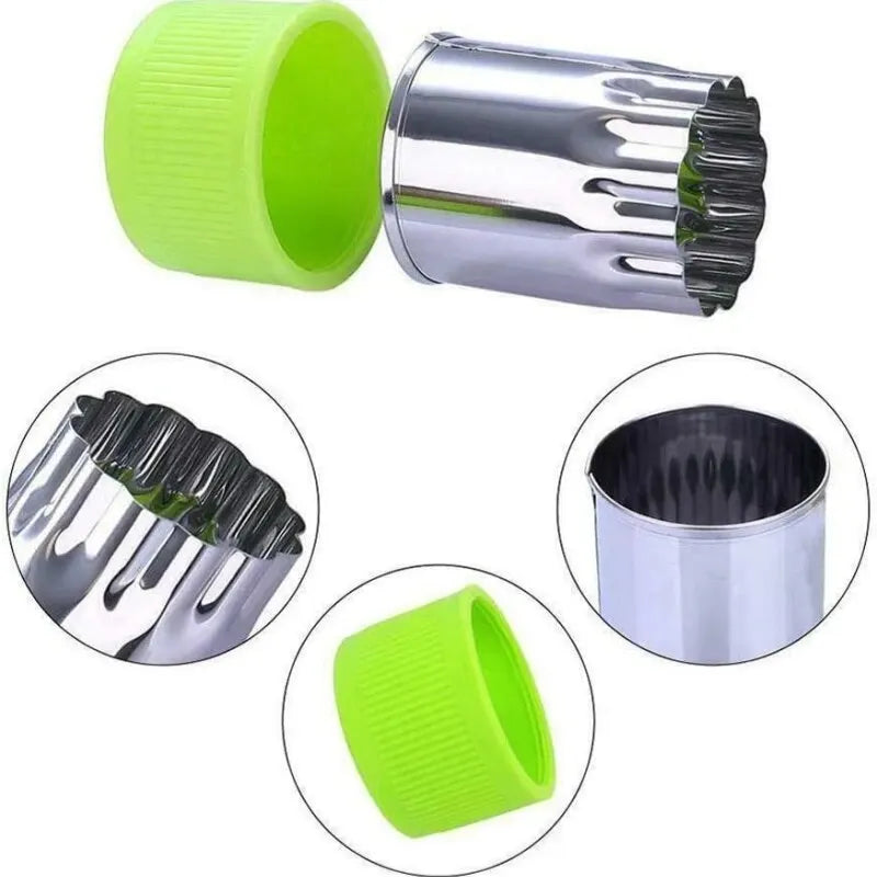 Fruit & Vegetable Cutter Set – 12 Stainless Steel Shapes for Kids’ Snacks, Cookies, and DIY Baking