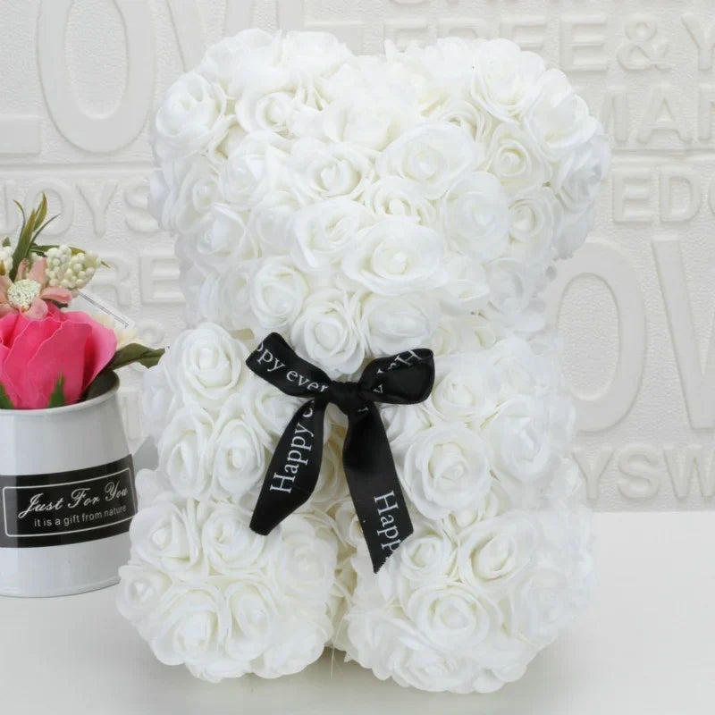 Romantic Rose Bear – 20cm Handmade Foam Flower Teddy | Valentine’s, Wedding & Anniversary Gift