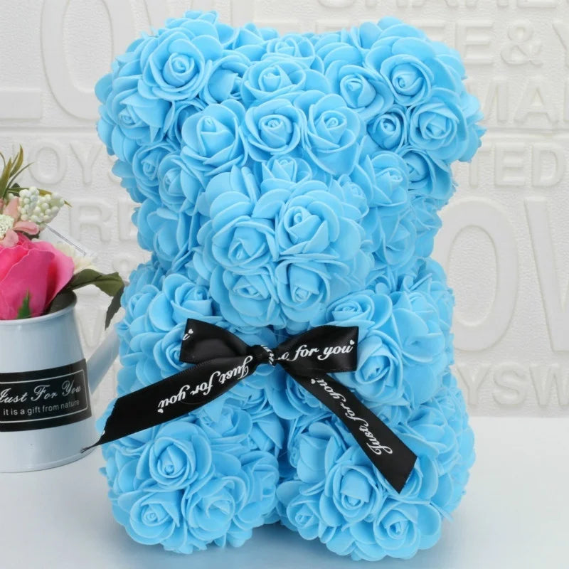 Romantic Rose Bear – 20cm Handmade Foam Flower Teddy | Valentine’s, Wedding & Anniversary Gift