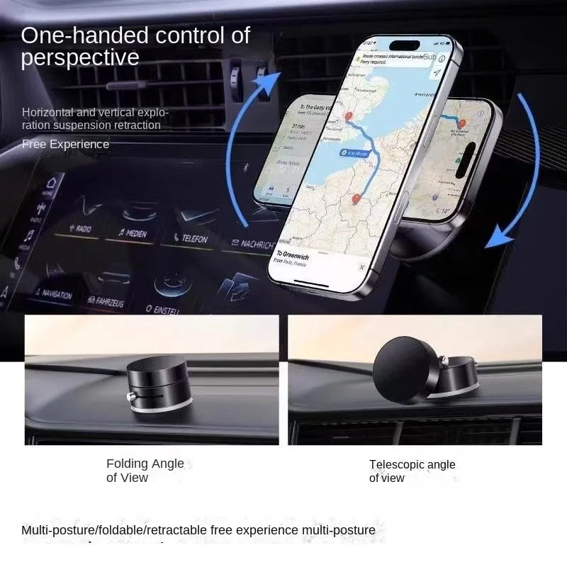 Foldable Magnetic Vacuum Car Phone Holder – Strong Suction Mount for Dashboard, Mirror, or Gym Use | Universal Compatibility