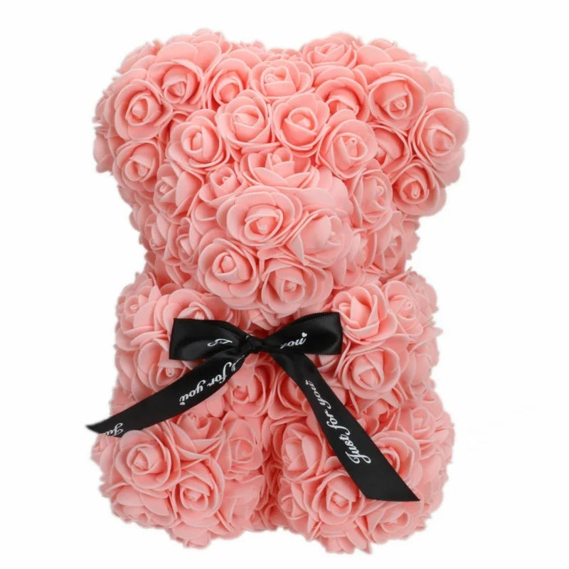Romantic Rose Bear – 20cm Handmade Foam Flower Teddy | Valentine’s, Wedding & Anniversary Gift