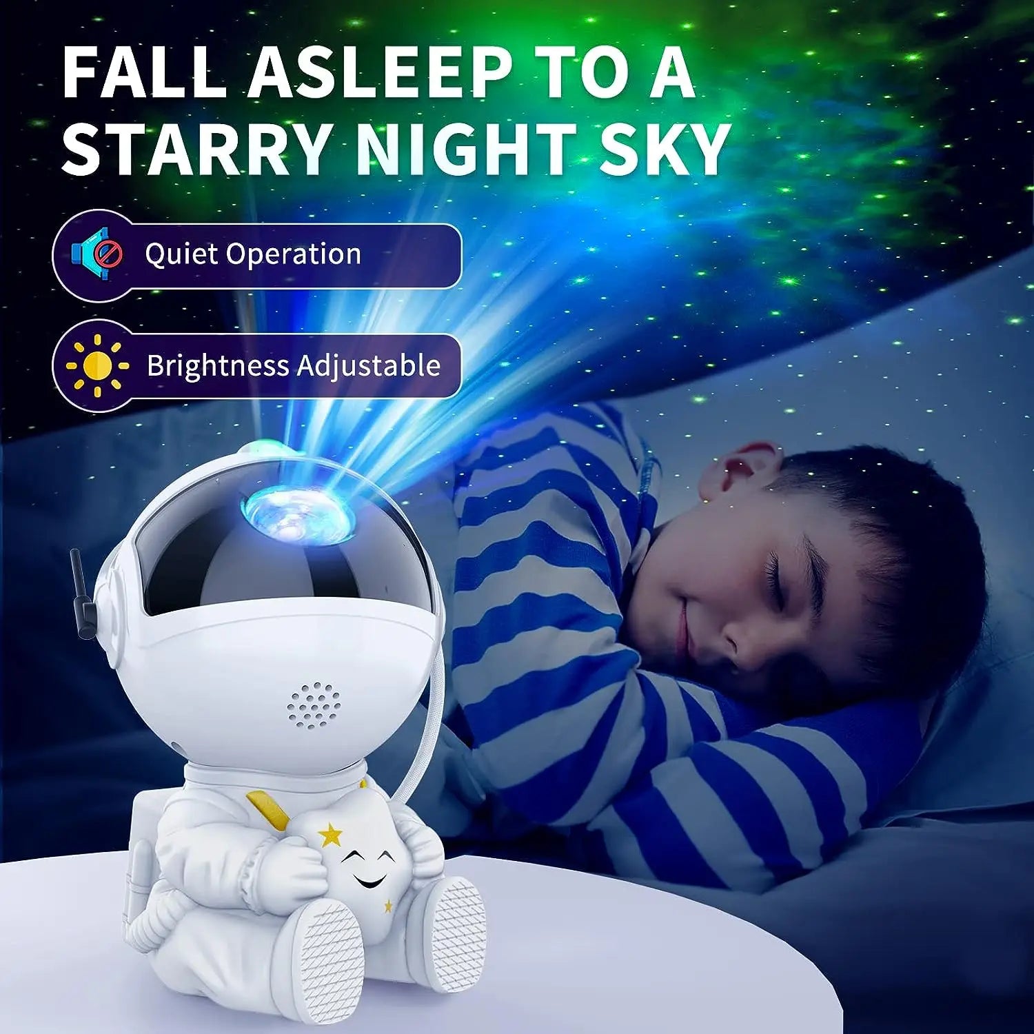 Astronaut Galaxy Star Projector – LED Nebula Night Light with Remote & Timer for Bedroom, Kids, and Home Decor