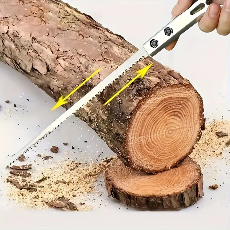 Compact Japanese-Style SK5 Steel Handsaw – 34cm Precision Garden & Woodworking Saw with Lightweight Handle