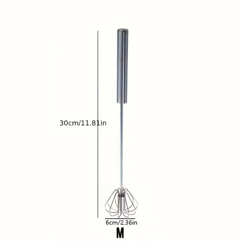 Stainless Steel Semi-Automatic Egg Beater – Durable Hand Push Whisk Mixer for Eggs, Cream & Baking