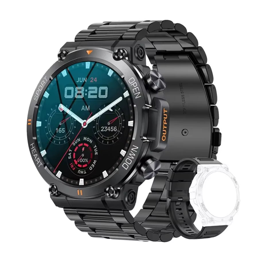 K56Pro Men’s Smartwatch with Bluetooth Calling, Heart Rate & Blood Oxygen Monitor, 1.39" HD Screen, 400mAh Battery, Long Standby
