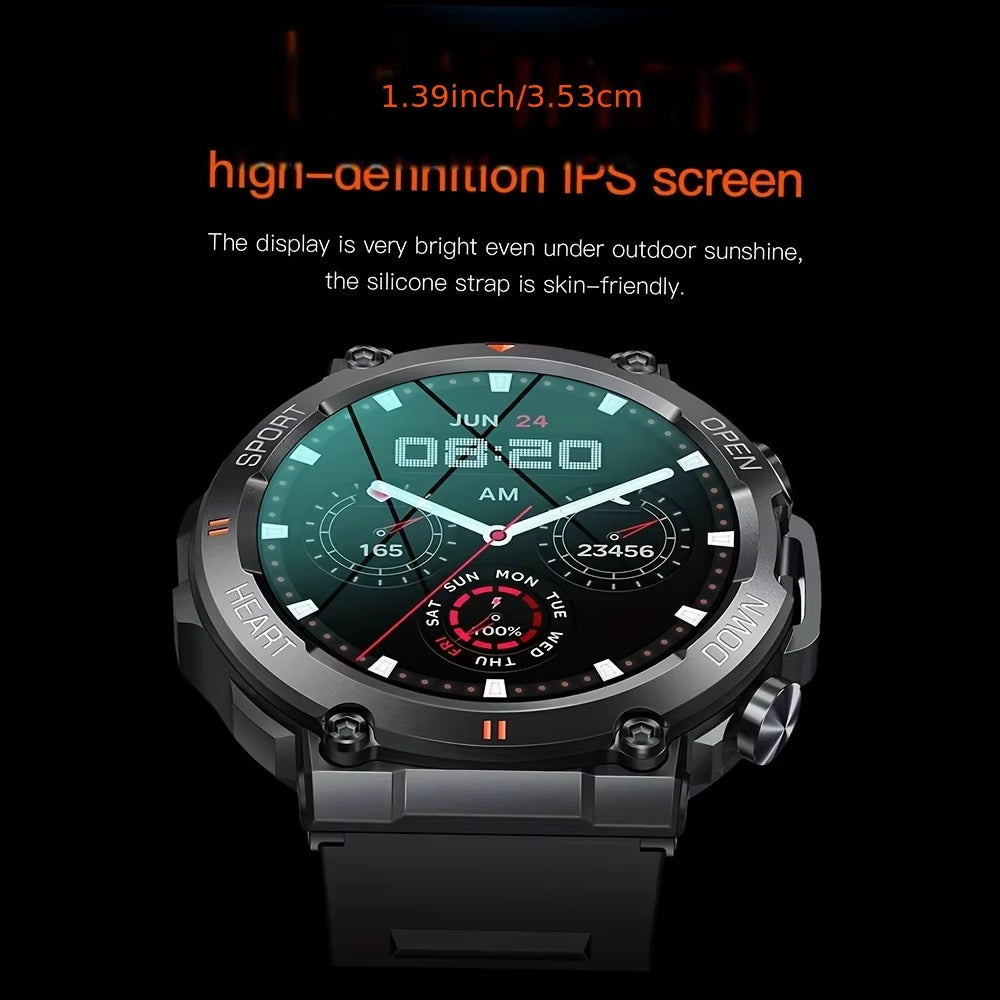 K56Pro Men’s Smartwatch with Bluetooth Calling, Heart Rate & Blood Oxygen Monitor, 1.39" HD Screen, 400mAh Battery, Long Standby