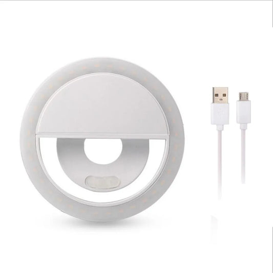 Rechargeable Selfie Ring Light – Clip-On LED Phone & Laptop Ringlight for Photography, Video Calls & Makeup
