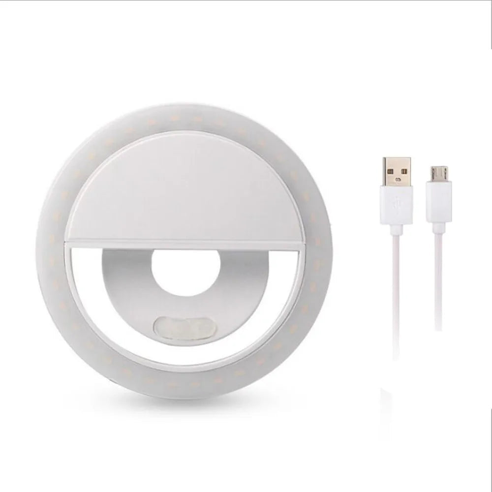 Rechargeable Selfie Ring Light – Clip-On LED Phone & Laptop Ringlight for Photography, Video Calls & Makeup