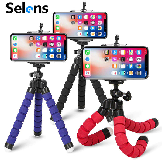 Flexible Mini Tripod Stand for Phone – Lightweight Octopus Tripod with Phone Holder Clip