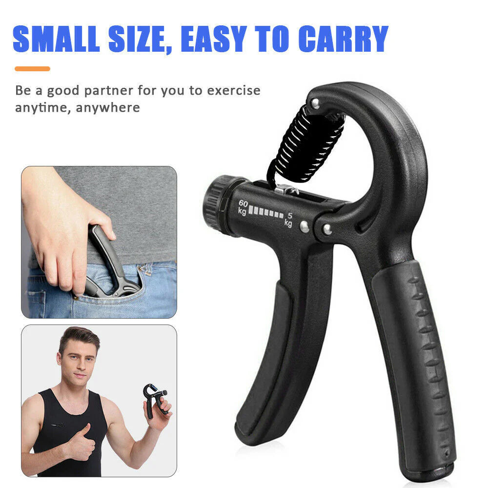 Adjustable Hand Grip Strengthener 5–60Kg – Grip & Forearm Exerciser for Strength Training, Rehab, Sports & Fitness