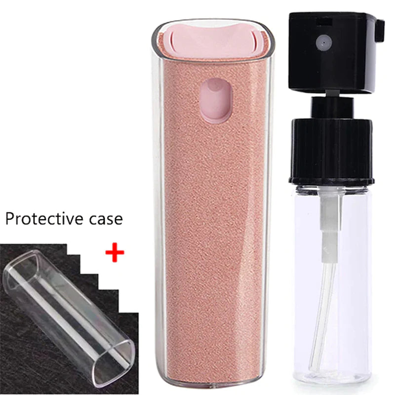 2-in-1 Microfiber Screen Cleaner Spray Bottle – Portable Cleaning Tool for Phone, Tablet, Laptop & Glasses