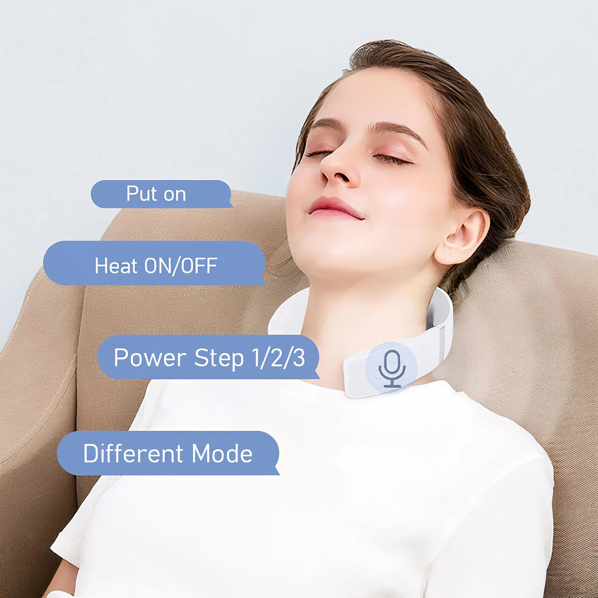 Portable Electric Neck Massager with Heat Therapy – Mini Relaxation Device for Shoulder & Neck Pain Relief
