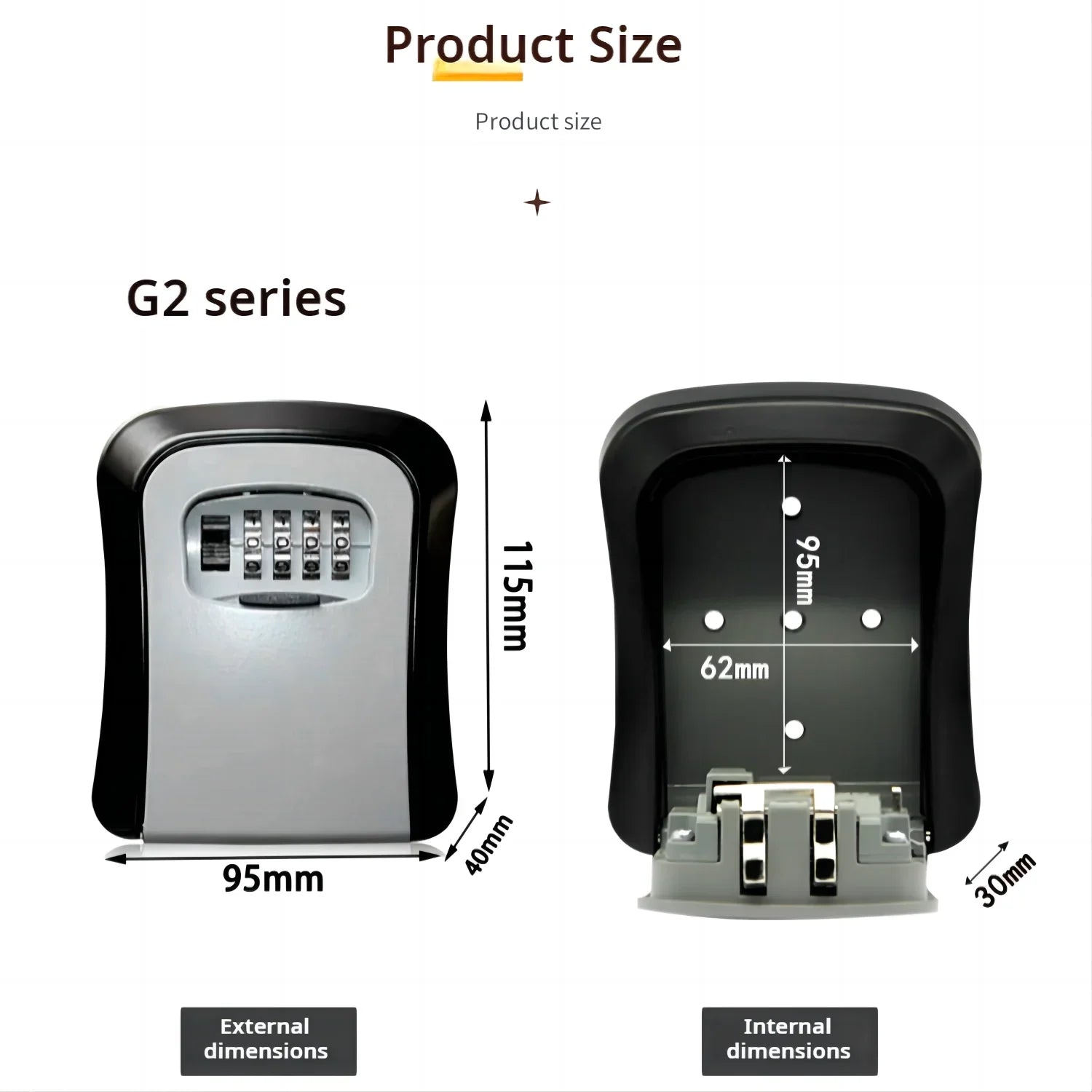 Waterproof Wall Mounted Key Lock Box – 4-Digit Combination Safe for 3–8 Keys | Secure Key Storage for Home, Office & Rentals