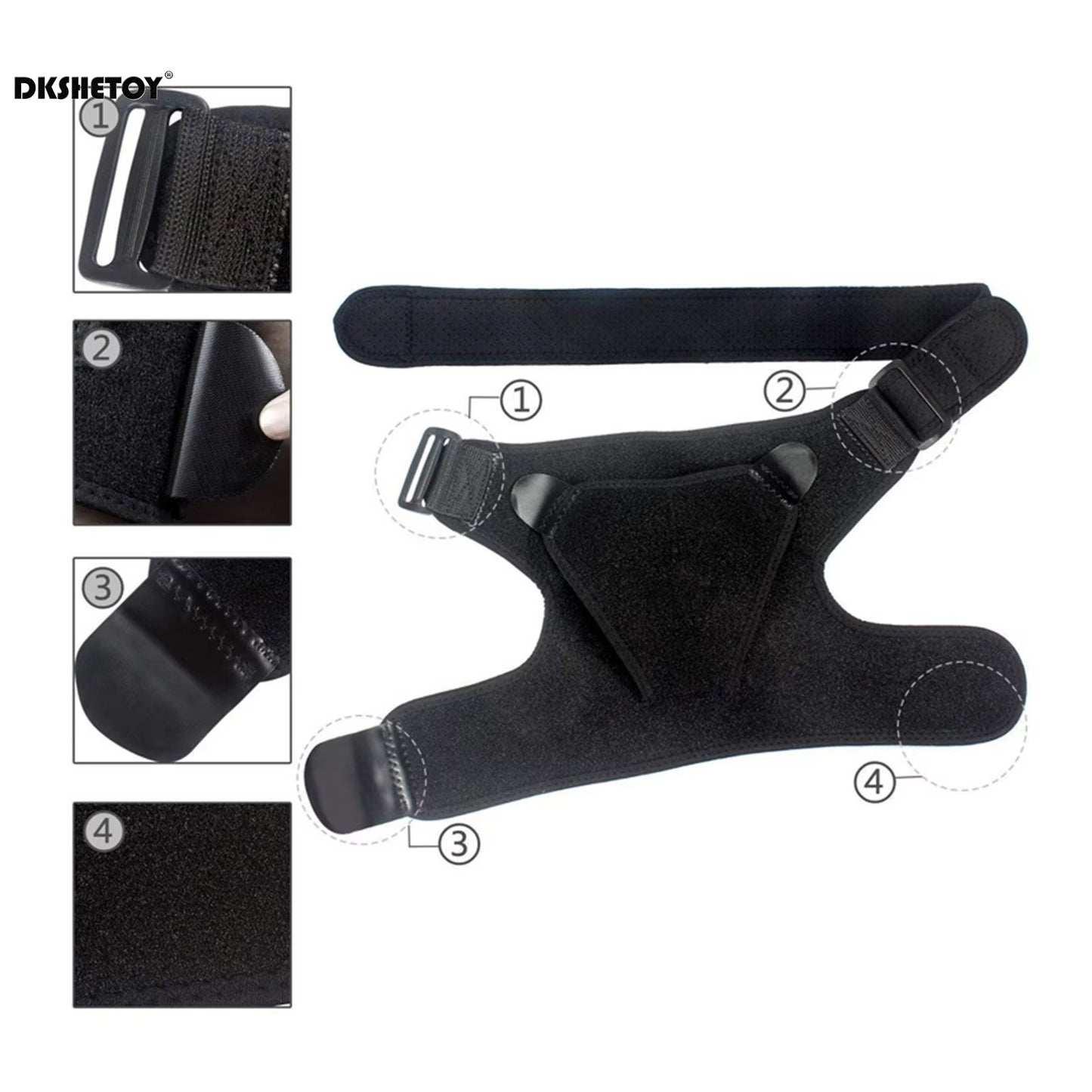 Adjustable Shoulder Brace for Rotator Cuff Injury – Compression Sleeve Support Wrap for Left or Right Arm | 1 or 2 Pcs