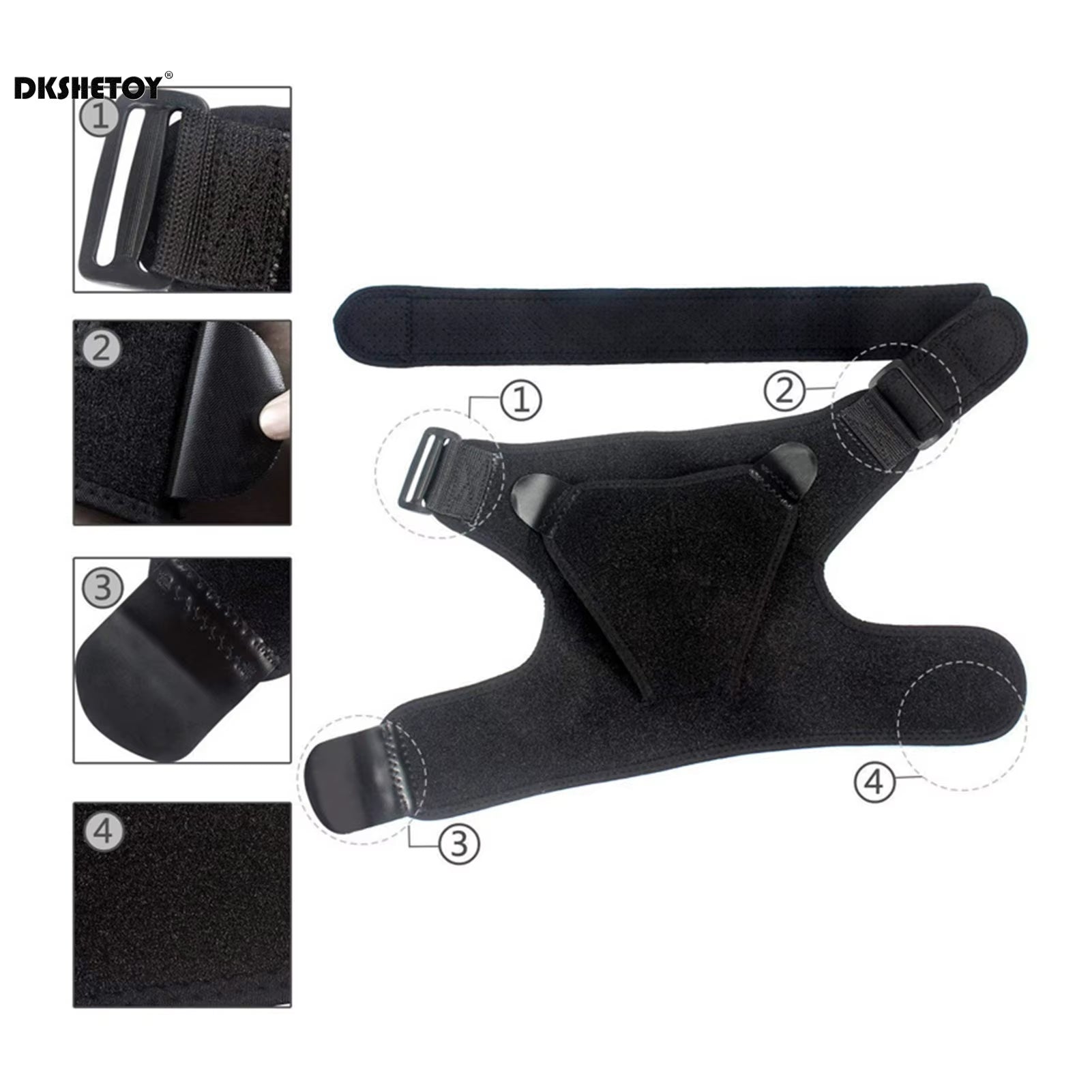 Adjustable Shoulder Brace for Rotator Cuff Injury – Compression Sleeve Support Wrap for Left or Right Arm | 1 or 2 Pcs